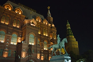 Images Dated 7th February 2012: Night view of State Historical Museum in Red Square, Moscow, Russia