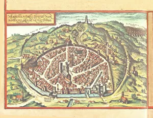 Nimes, Town map, 16th cent. FRANCE Copyright: AAACollectionLtd