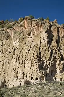 NM, New Mexico, Bandelier National Monument, in Frijoles Canyon, home of Ancestral Pueblo people