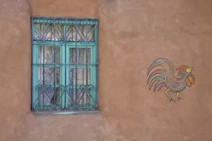 Images Dated 25th April 2007: NM, New Mexico, Santa Fe, window and wall art