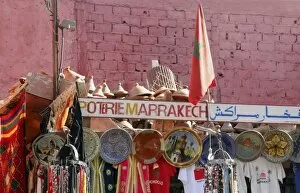 Images Dated 10th January 2007: North Africa, Africa, Morocco, Marrakesh. A souvenir shop of traditional Moroccan handicrafts