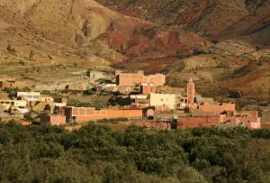 Foothill Prints: North Africa, Africa, Morocco. Small village settlements dot the landscape of Morocco