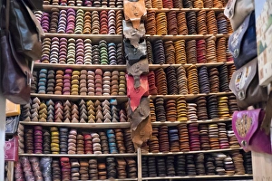 Shoe Prints: North Africa, Morocco, Fes tanneries. An old traditional art, located in the old Medina