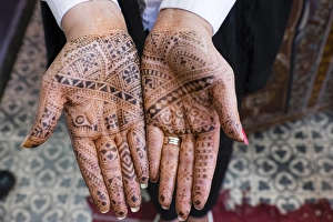 One Person Prints: North Africa, Morocco, Marrakech. Henna Hands