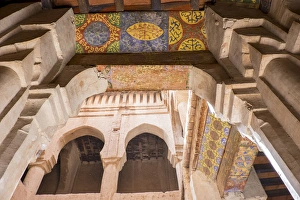 North Africa, Morocco, south of Morocco, tuareg wall and ceiling paintings, Tamnougalt