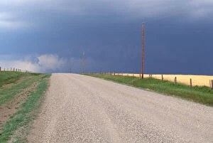 Images Dated 20th April 2006: North America, Canada, Alberta, Twin Butte Region. Wheat fields in rain storm