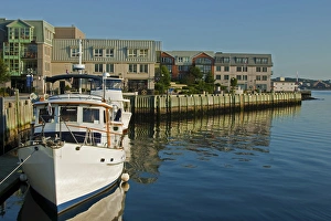 Images Dated 8th July 2009: North America, Canada, Nova Scotia, Halifax waterfront with boat