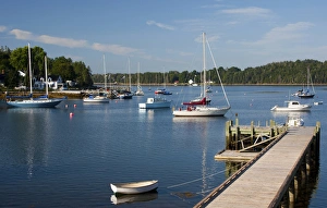 Images Dated 8th July 2009: North America, Canada, Nova Scotia, Chester harbor wharf and boats