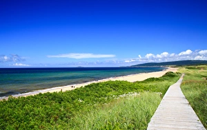 North America, Canada, Nova Scotia, Cape Breton, Inverness Beach Boardwalk