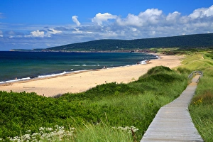 North America, Canada, Nova Scotia, Cape Breton, Inverness Beach Boardwalk