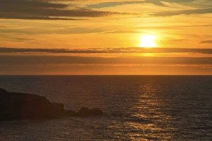 North America, Canada, Nova Scotia, Cabot Trail, Margaree Harbour sunset