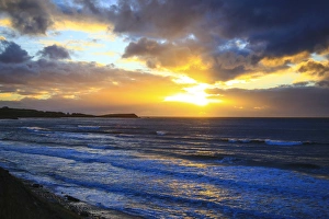 North America, Canada, Nova Scotia, Cape Breton, Cabot Trail sunset