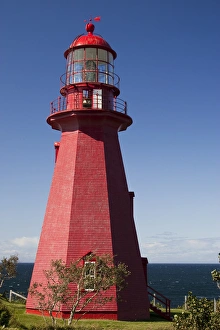 North America, Canada, Quebec, Gaspe Bay, Red Lighthouse