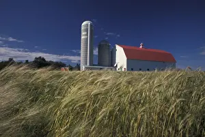Images Dated 22nd March 2005: North America, Canada, Quebec, Gaspe Peninsula (Gaspesie) Barn and silo