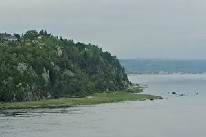 Images Dated 23rd August 2007: North America, Canada, Quebec, Saguenay, Ville de Saguenay, Chicoutimi. Cliffs overlooking
