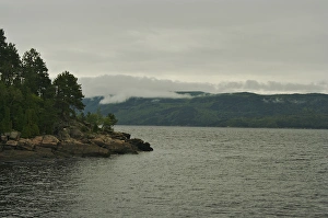 North America, Canada, Quebec, Saguenay, Sainte-Rose-du-Nord. View from the water