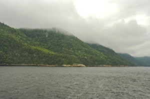 Images Dated 24th August 2007: North America, Canada, Quebec, Saguenay. Low clouds over the hills on the banks of