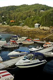 Images Dated 26th August 2007: North America, Canada, Quebec, Saguenay, L Anse de Roche (Rock Bay.) Docked boats