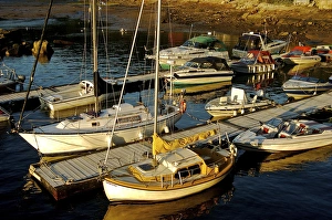 Images Dated 26th August 2007: North America, Canada, Quebec, Saguenay, L Anse de Roche (Rock Bay.) Docked boats