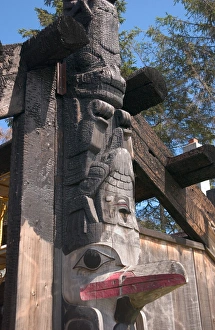 North America, Canada, Queen Charlotte Islands, Burned Haida clan house