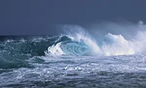 Crashing Prints: North America, Hawaii, Oahu. A beautiful wave on the north shore of Oahu