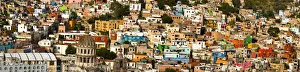Bright Colors Prints: North America; Mexico; Ganajuanto; City view Panorama
