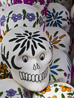 Buying Prints: North America; Mexico; Guanajuato; Day of the Dead Sculls for sale