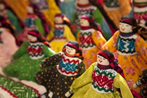 Images Dated 28th October 2010: North America, Mexico, Guanajuato State, Guanajuato, fabric dolls for sale in market