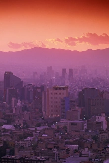 North America, Mexico, Mexico City. Commercial highrises of the business district