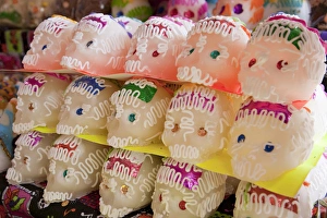 North America, Mexico, Oaxaca Province, Oaxaca, Abastos market, sugar skulls (calaveras