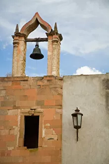 North America, Mexico, Pozos. Ruins of an old church in the town of Mineral de Pozos