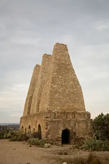 Pozos Prints: North America, Mexico, Pozos. The smelting ovens at the ruins of the old Santa Brigida