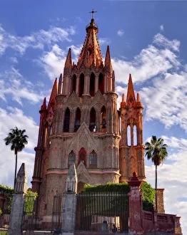 North America; Mexico; San Migel de Allende; Afternoon Light Parroquia Archangel Church
