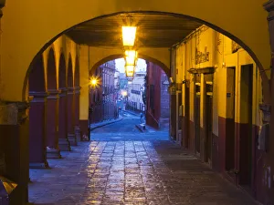 North America; Mexico; San Migel de Allende; Back streets of the town with colorful