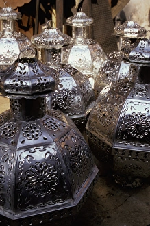 North America, Mexico, San Miguel de Allende, punched tin lanterns