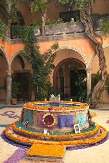 Images Dated 2nd November 2010: North America, Mexico, San Miguel de Allende, traditional courtyard adorned with