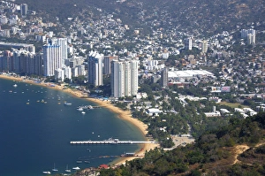 North America, Mexico, State of Guerrero, Acapulco. Overview of the Gold Zone & Acapulco