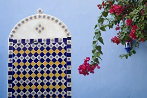 Images Dated 18th February 2007: North America, Mexico, Yucatan, Merida. Tiled wall near the pool at the Hotel MedioMundo