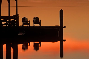 North America, U. S. A. Georgia, Savannah, Sunrise, Isle of Hope
