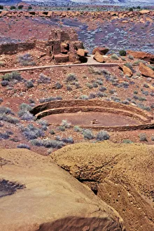 Remain Prints: North America, United States, Arizona. Ancient structure part of pueblo in Wupatki