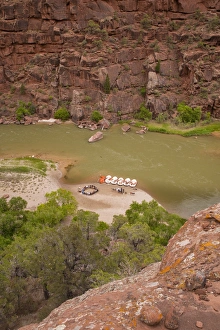 Campsite Prints: North America, United States, Colorado, Dinosaur National Monument, Green River