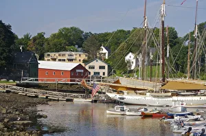 Mid Coast Prints: North America, United States, Maine, Camden. A view of Camdens harbor