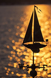 Images Dated 24th May 2015: North America, United States, Washington, Kirkland, sailboat weathervane and sparkling