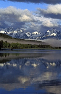 Images Dated 14th May 2008: North America, United States, Wyoming, Grand Teton. Reflection on lake