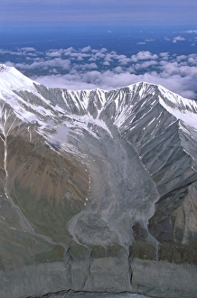 Images Dated 2nd August 2006: North America, USA, Alaska, Denali National Park. Unnamed glacier empties into Peters