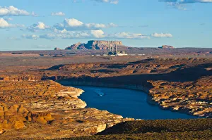 Images Dated 11th October 2016: North America, USA, Arizona, Page, Lake Powell Vistas, cruising Boat, From Wahweap