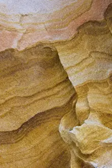 Geological Formation Prints: North America, USA, Arizona. Pastel abstract designs in sandstone rocks at Vermillion