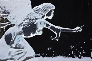 Fairbanks Prints: North America; USA; Fairbanks; World Ice Carving Championships, With Night Kights