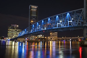 Riverfront Prints: North America; USA; Florida; Jacksonville; The Main street Bridge also known as