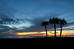 Images Dated 9th March 2010: North America, USA, Florida, Sarasota, Sunset on the Crescent Beach, Siesta Key